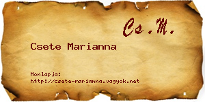 Csete Marianna névjegykártya